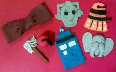 12 Fondant "dr.who Inspired" Cupcake Toppers