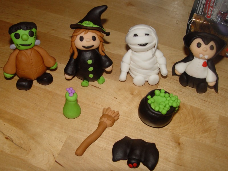 Fondant Halloween Figure Cake Toppers (set Of 4)