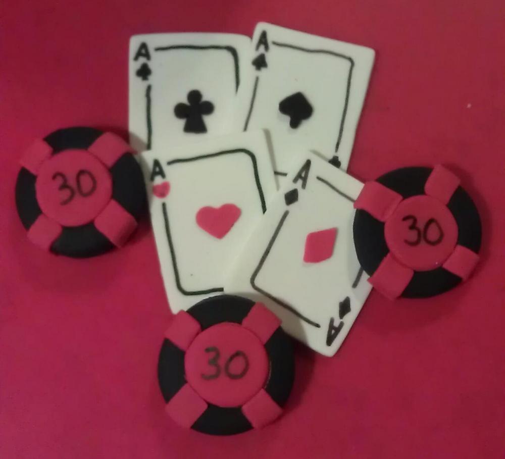 12 Playing Card & Poker Chip Cupcake/cake Toppers