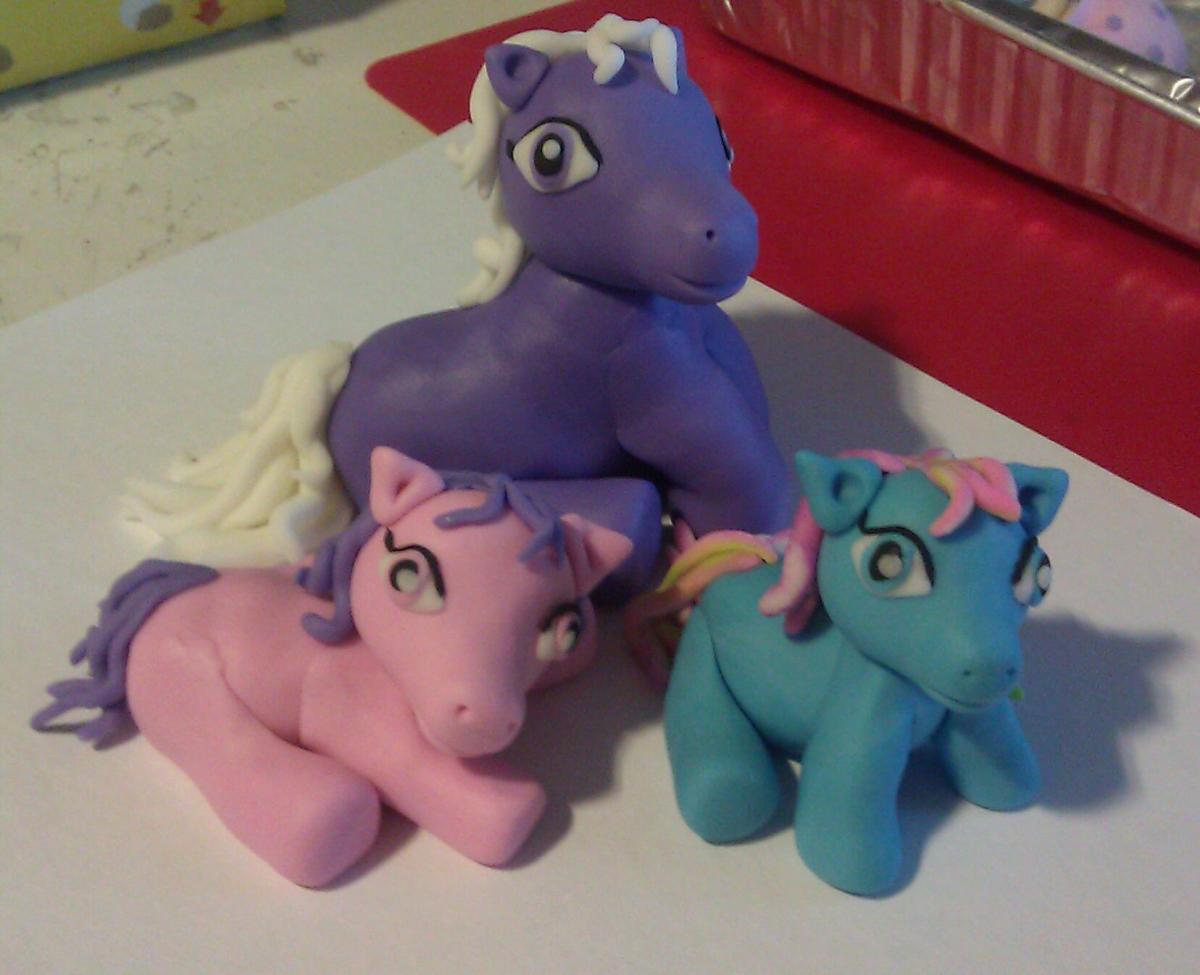 Fondant "my Little Pony Inspired" Cake Toppers (set Of 3)